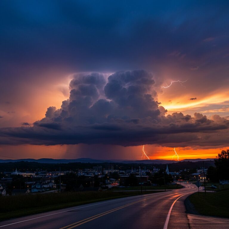 Thundercloud Sunset Over Johnson City: A Stunning Yet Ominous Display