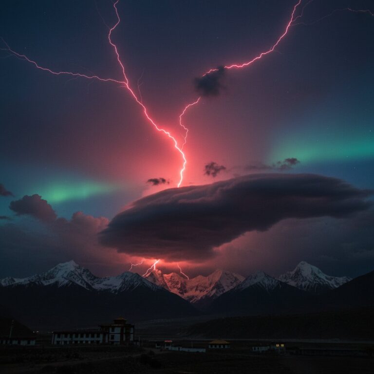Rare Red Sprites Dance Over Tibetan Plateau